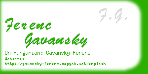 ferenc gavansky business card